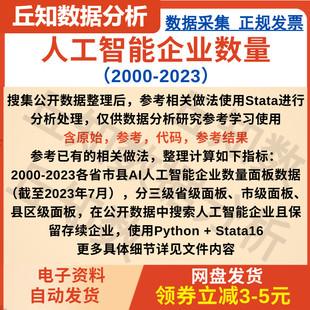 人工智能企业数量2023-2000含参考部分说明 可作工具变量数字经济