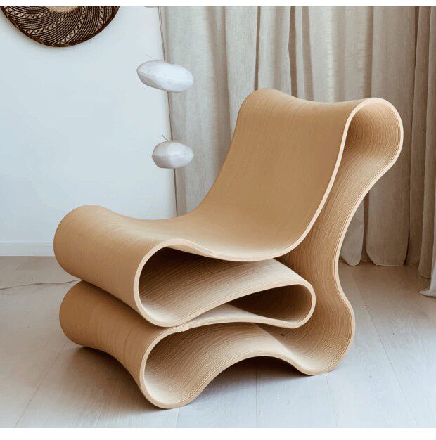 北欧创意设计师玻璃钢异形面条休闲靠背椅子reform lounge chair