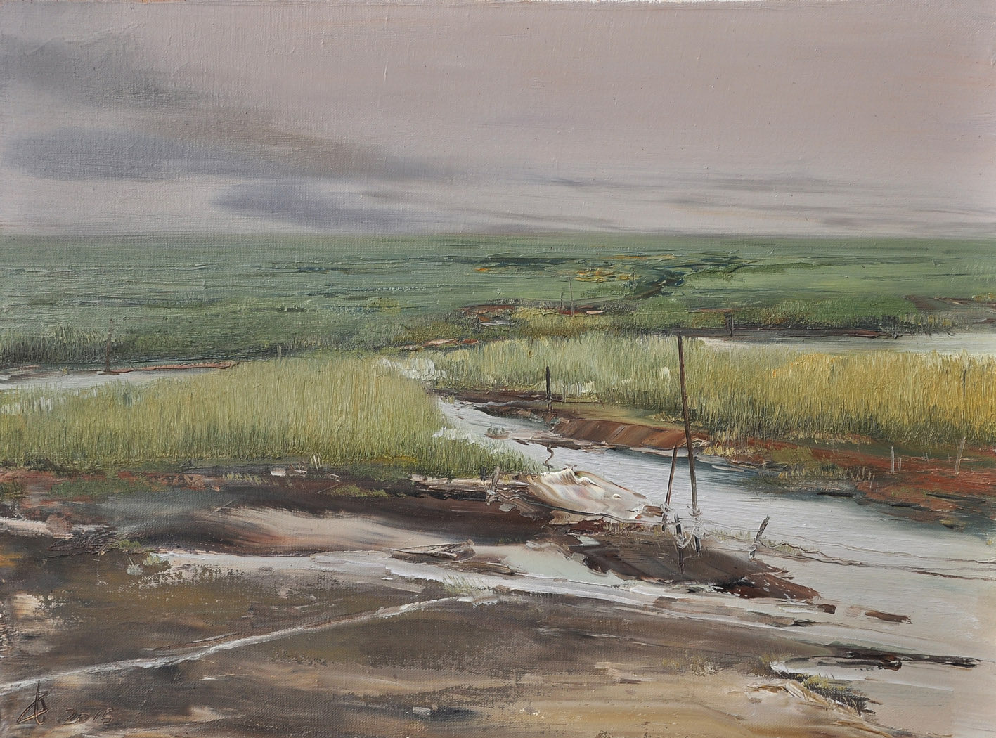 许丙屯《春潮》60x45cm 广东省美协会员