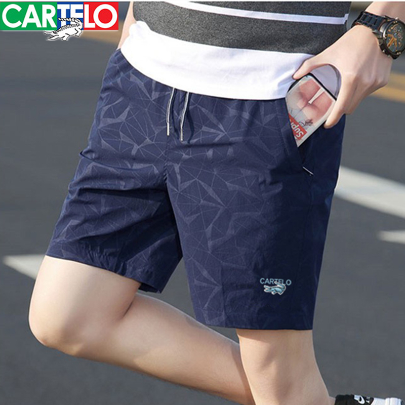 Cartelo鳄鱼短裤男夏季宽松潮流运动休闲裤透气速干沙滩裤五分裤