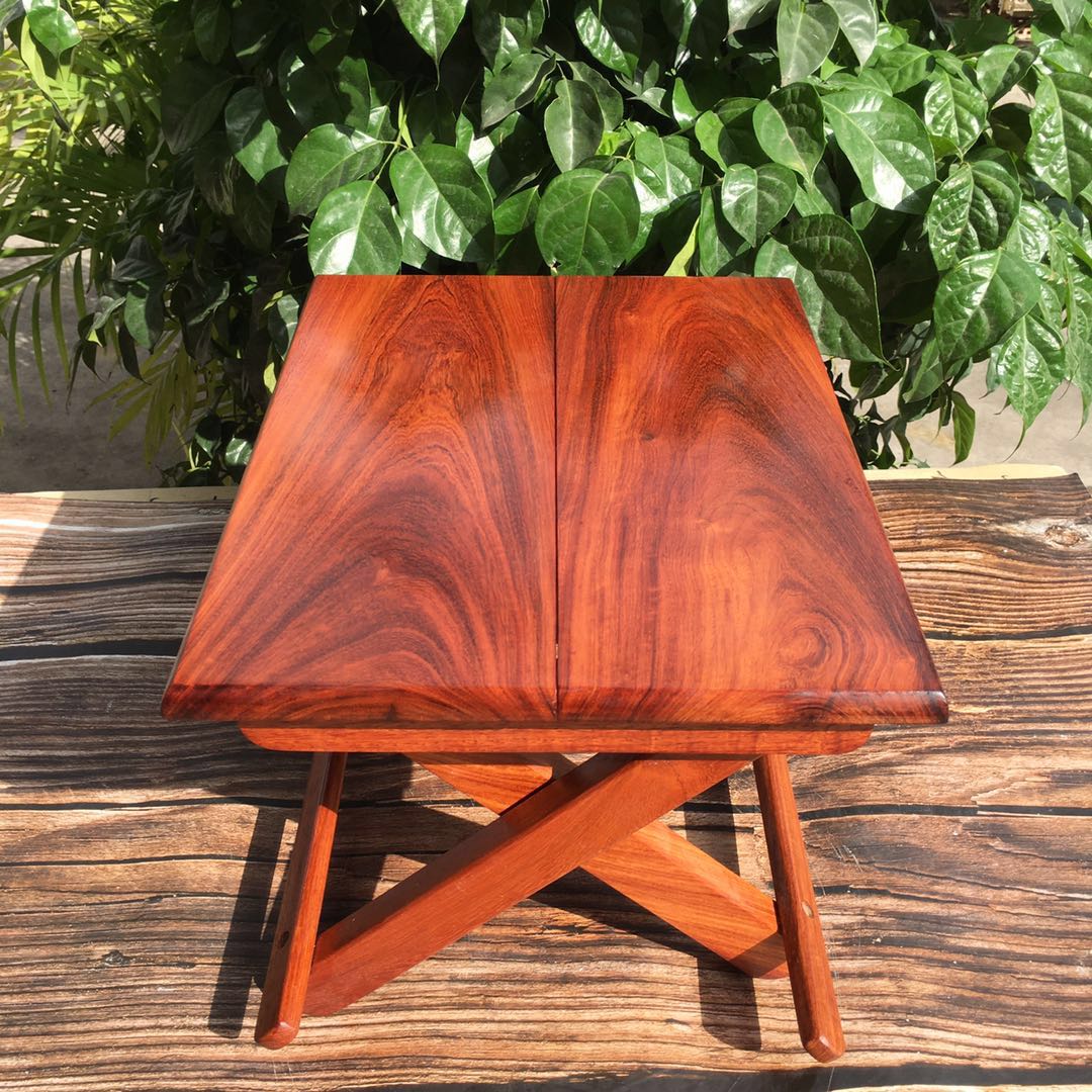 红木小凳子花梨木家用便携式矮凳折叠椅中式换鞋凳创意马扎送礼品