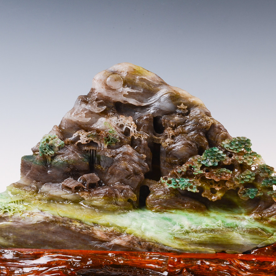 【曦映清泉】薛天空玉雕工作室出品独山玉摆件