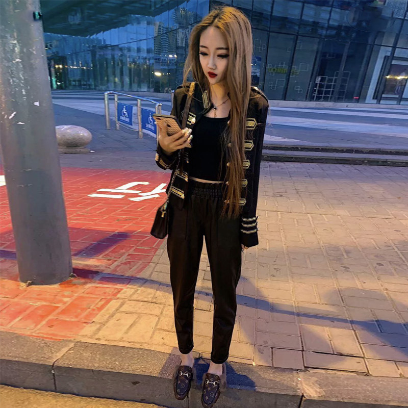 包邮 社会女衣服快手红人 黑暗萝莉大美同款复古宫廷修身外套精神女