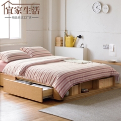 日式水洗棉四件套全棉床上用品简约条格纯棉床单被套1.5床笠1.8米