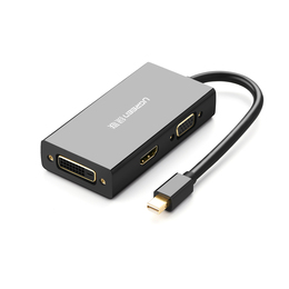 绿联mini dp转hdmi/vga/dvi转换器三合一适用苹果笔记本电脑macbook连接投影仪迷你displaport雷电接口转接头
