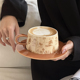 岸梵 复古美式万木峥嵘咖啡杯碟套装棕色陶瓷下午茶杯伴手礼礼盒