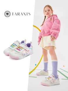 泰兰尼斯女童运动鞋2023春秋新款童鞋软底轻便防滑时尚儿童跑步鞋