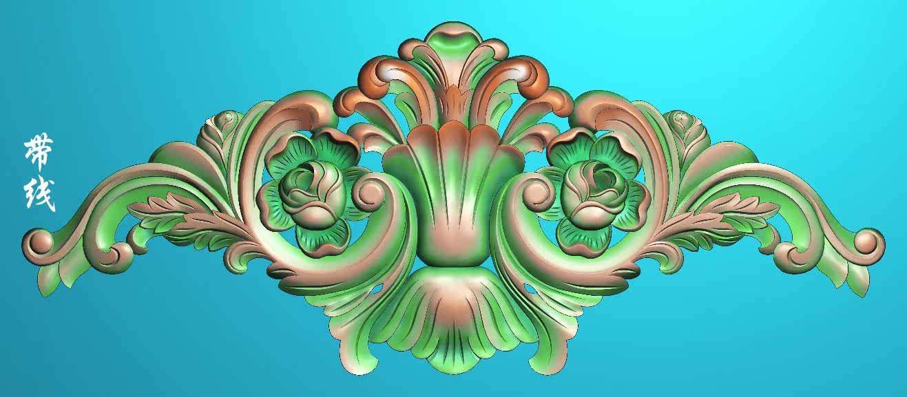 精雕图圆花洋花图灰度图木门贴花雕刻机用洋花oh-049欧式浮雕