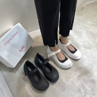 sgirl日系浅口玛丽珍鞋女2024春夏一字带复古平底单鞋圆头休闲鞋