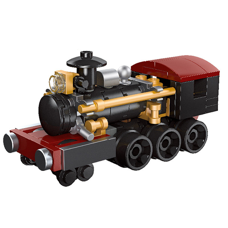 迷你火车拼装积木蒸汽城市火车系列兼容乐高儿童男孩拼插玩具
