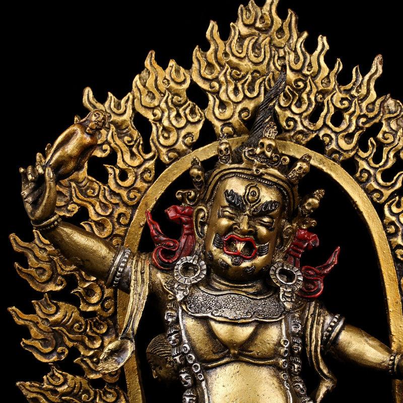 铜胎彩绘铜像 吉祥天母 高约32cm 佛法加持