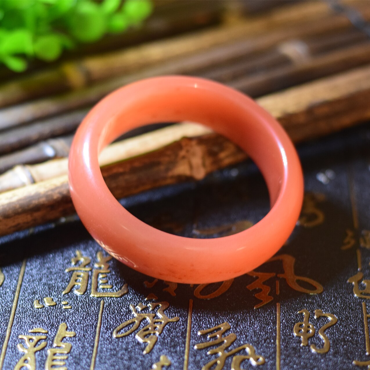 克拉玛依乌尔禾金丝玉和田玉镯翡翠玛瑙天然金丝玉纯红女手镯优惠券