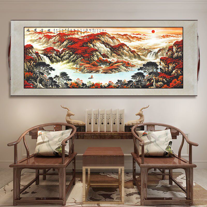 客厅吉祥招财的山水画,客厅旺财山水画,客厅最旺的山水画_大山谷图库
