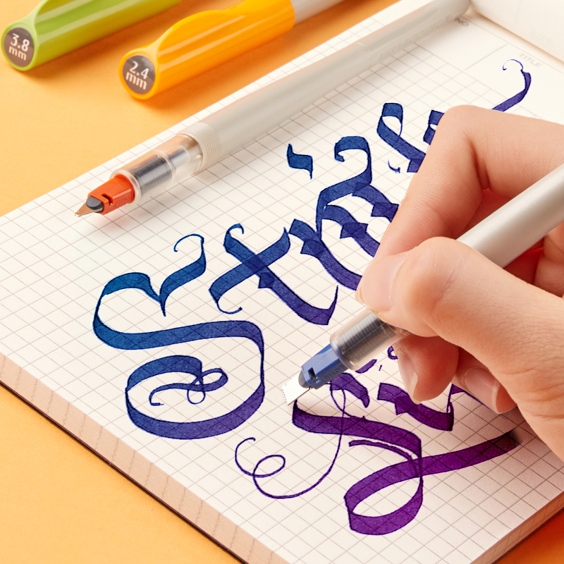 72日本pilot百乐平行钢笔鸭嘴笔 特殊艺术哥特体花字体英文书法钢笔