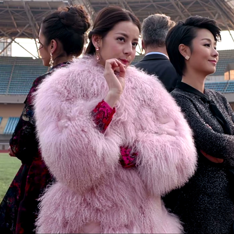 冬季皮草大衣长款宽松加厚明星迪丽热巴同款仿滩羊毛粉色女士外套|ruв категории Женская одежда, мех - от Buy2taobao.com для оказания профессиональной услуги покупки агента Taobao