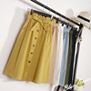 Summer and Autumn Women's Button School High Waist Skirt裙子 Summer and Autumn Women's Button School High Waist Skirt裙子