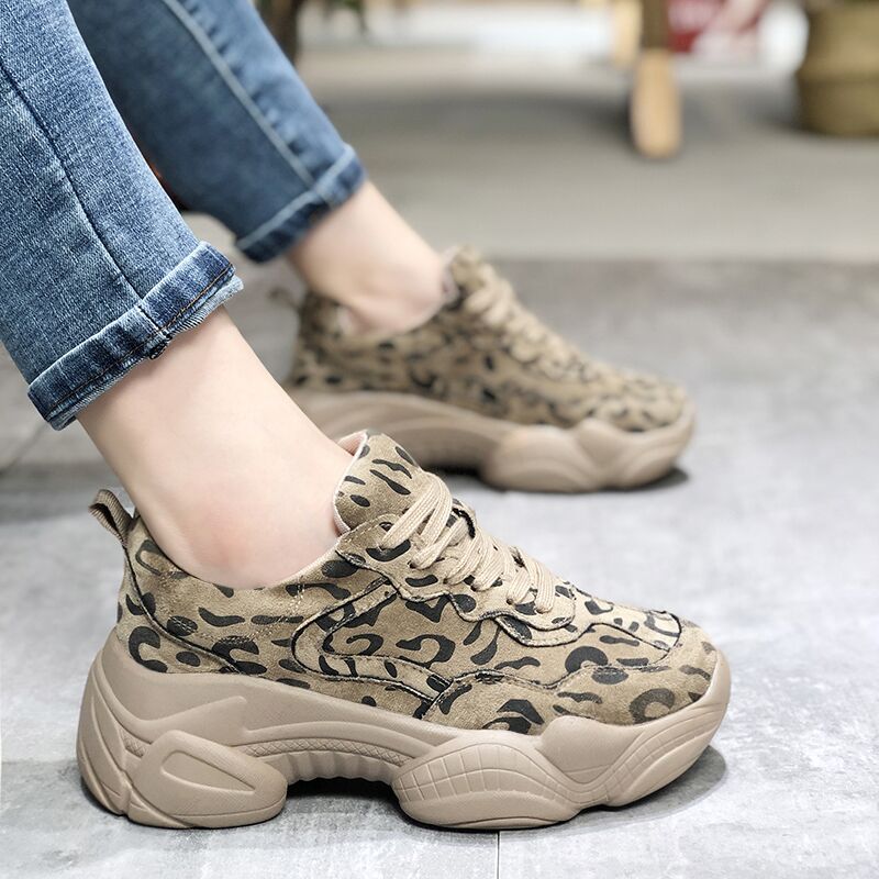 豹纹老爹鞋女2019新款秋季显脚小厚底运动鞋潮网红智熏鞋加绒冬鞋在类目 女鞋, 低帮鞋中 - 来自Buy2taobao.com提供专业的淘宝代购服务