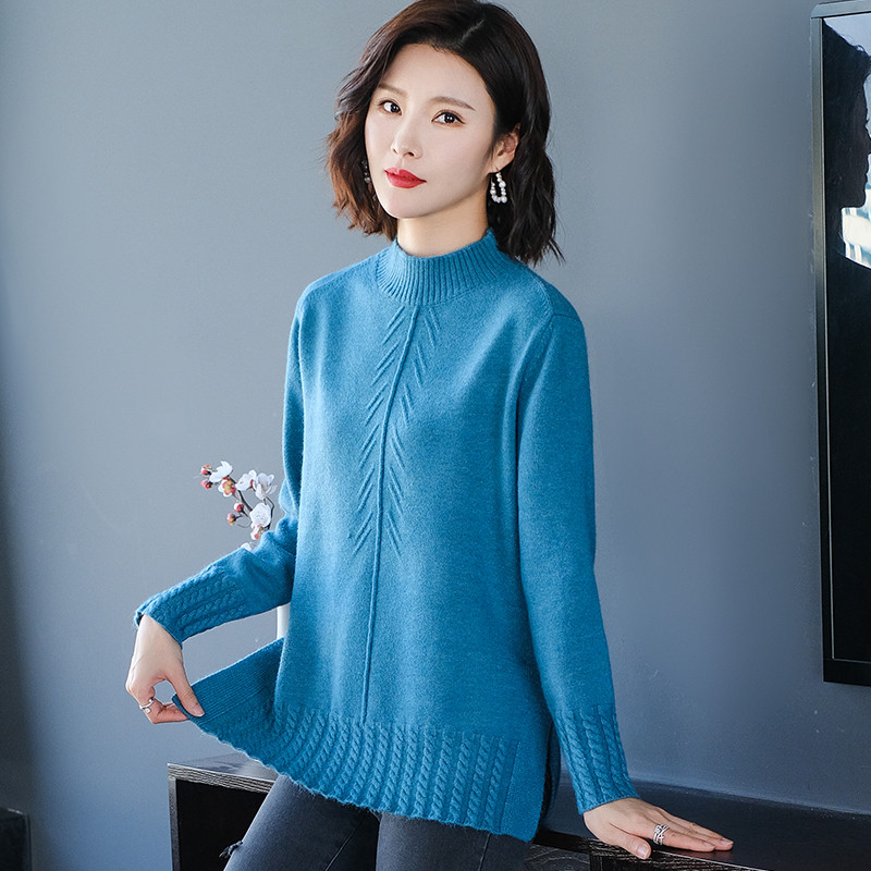 声雨竹羊毛衫浅秋2021秋冬季新款海尔曼斯针织衫开顺女装百搭毛衣