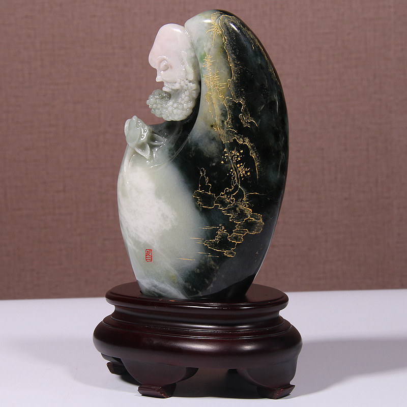 源头好货《达摩》0.85kg独山玉镇平玉雕n050934