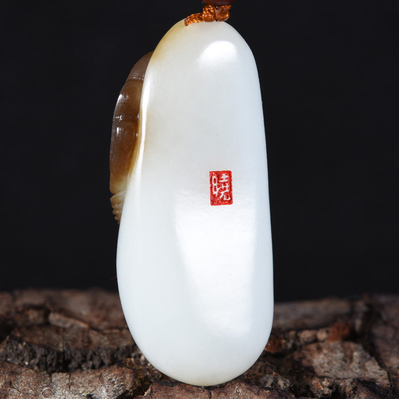 省级玉雕大师时晓印作品 和田玉 喜鹊报喜挂件 26.93克