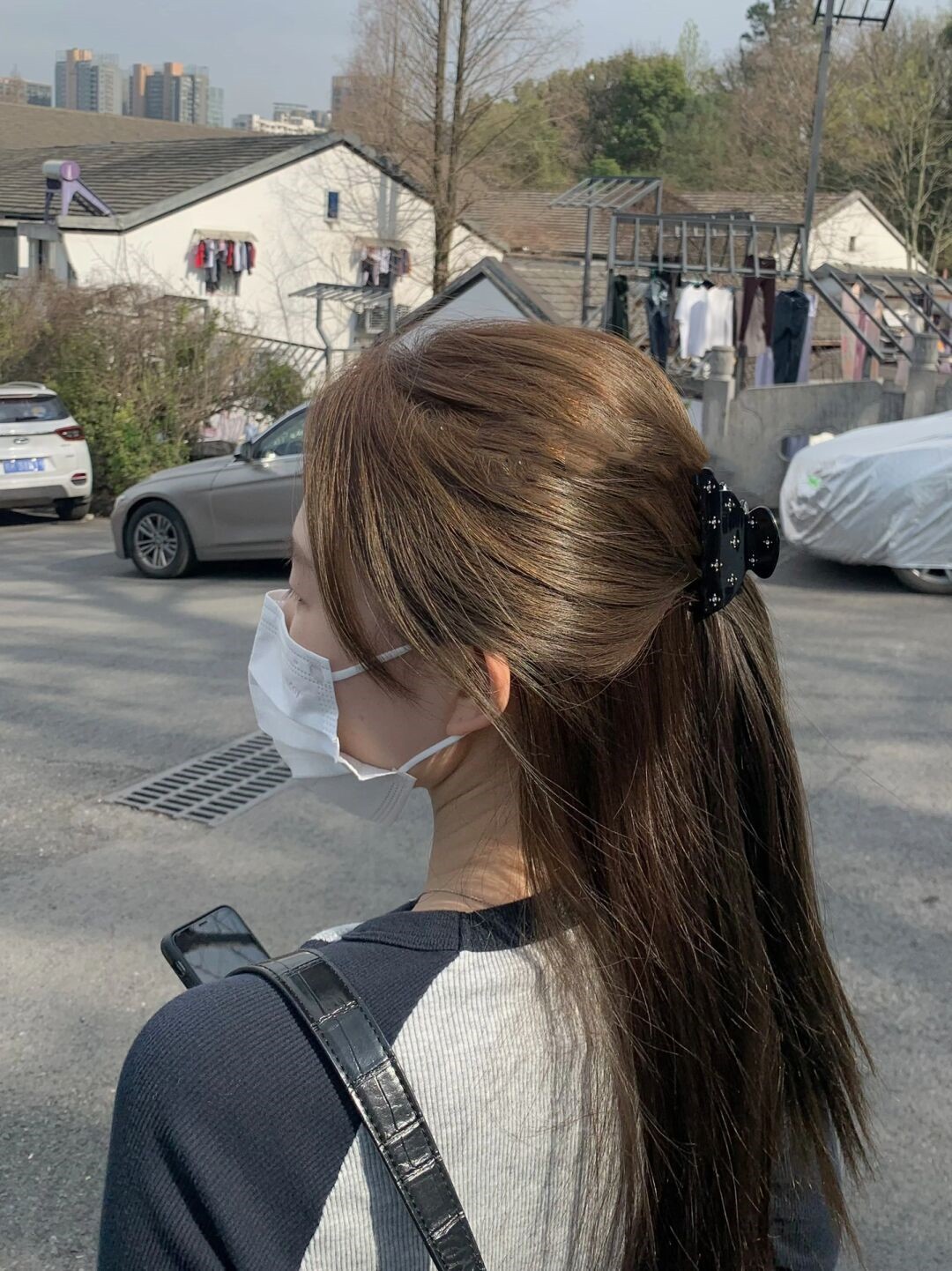 zoozmini彩钻半圆发夹可爱少女黑色夹子后脑勺鲨鱼夹bm甜辣小抓夹