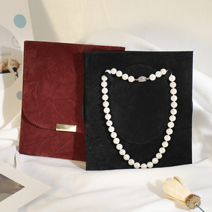 出口珍珠项链收纳盒礼盒便携韩版INS风按扣珠宝首饰收纳包收纳袋