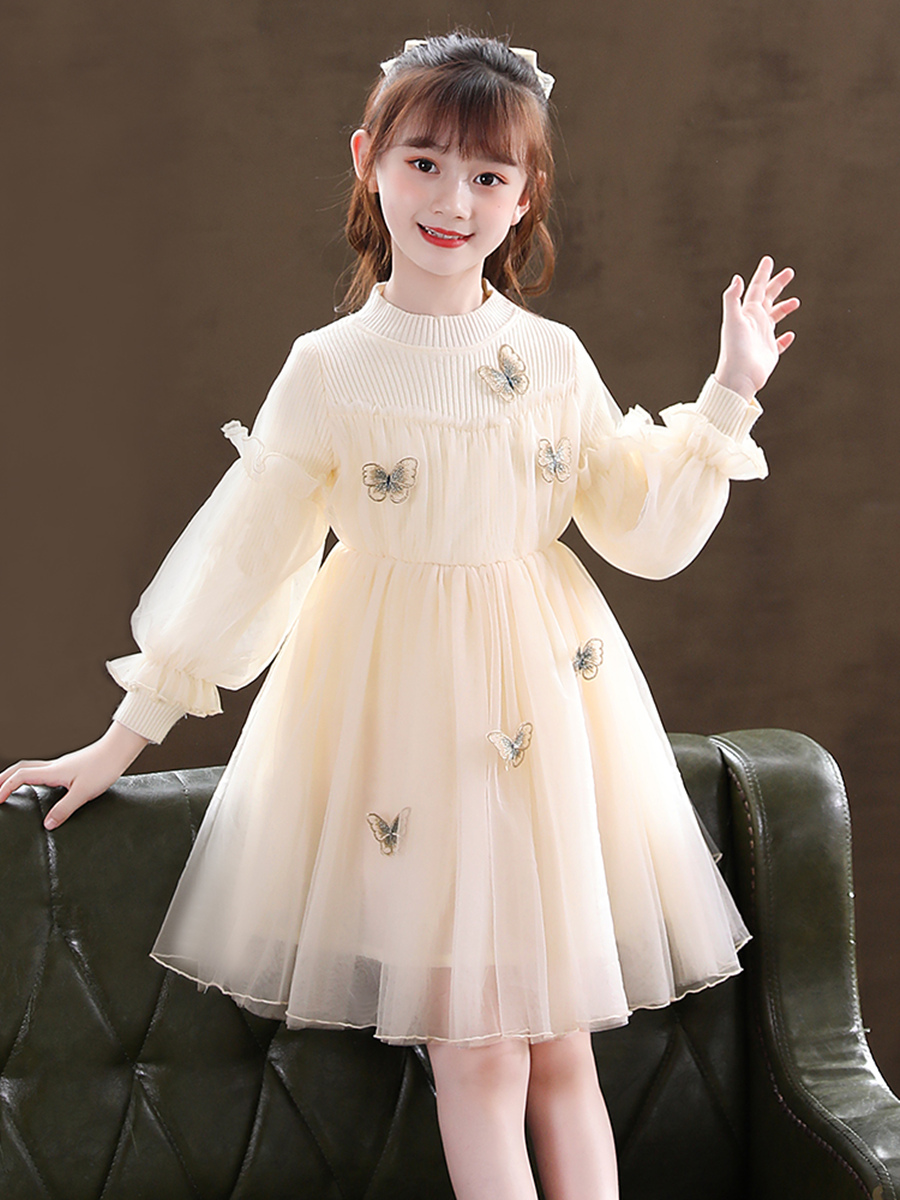 巴拉巴拉官方旗舰店女童连衣裙秋冬款2022新款儿童公主裙毛衣裙子