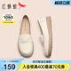 红蜻蜓闰月妈妈鞋夏季女鞋皮鞋女款中老年鞋子平底乐福鞋软底单鞋