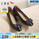 红蜻蜓高跟鞋女单鞋2025新款女鞋超软羊皮鞋子气质粗跟中年妈妈鞋