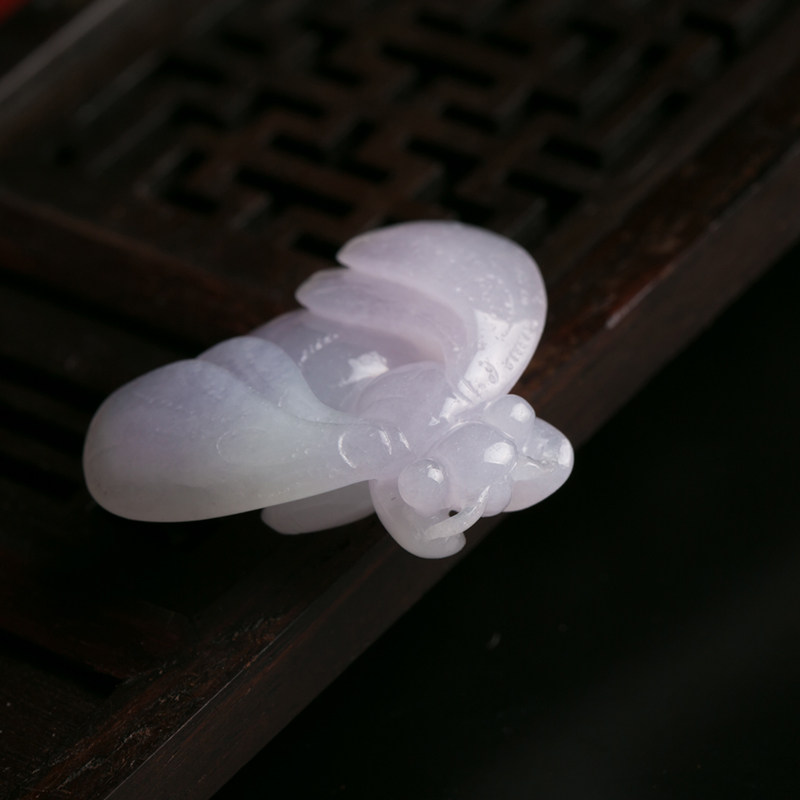 赵玉谦工作室作品 恒盛元翡翠缅甸天然a货冰糯种紫色小蜜蜂10.92g