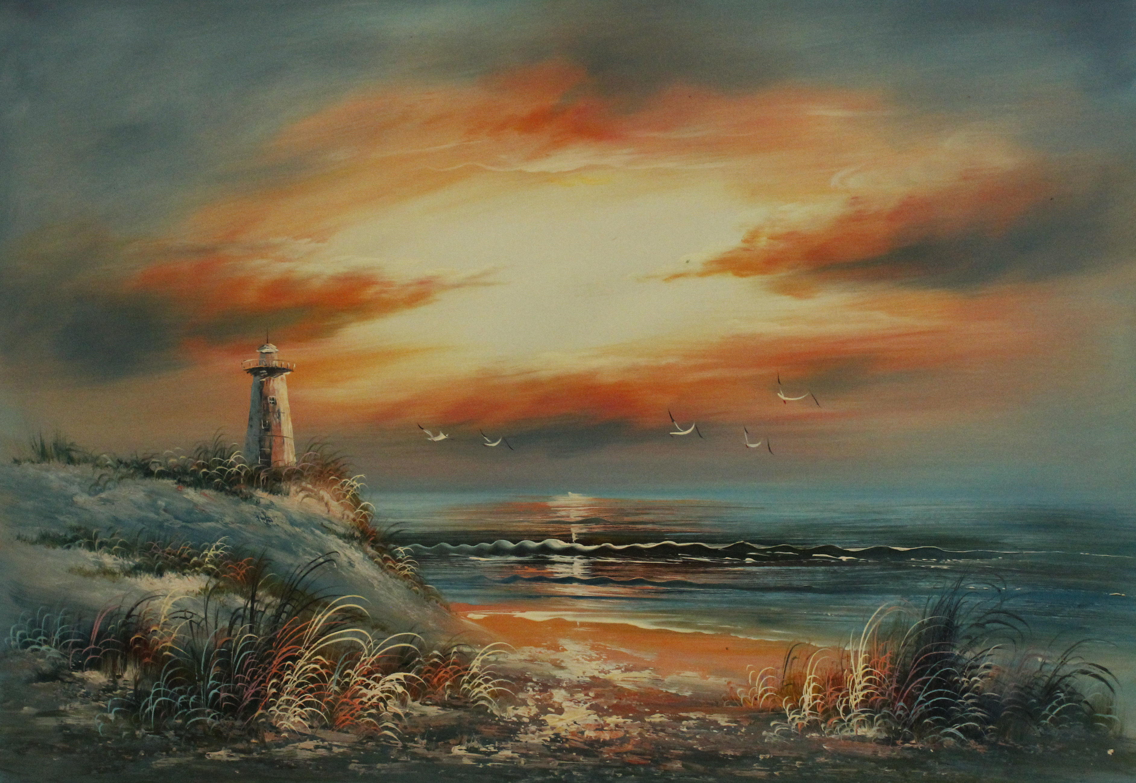 贺友邻油画《海鸥》