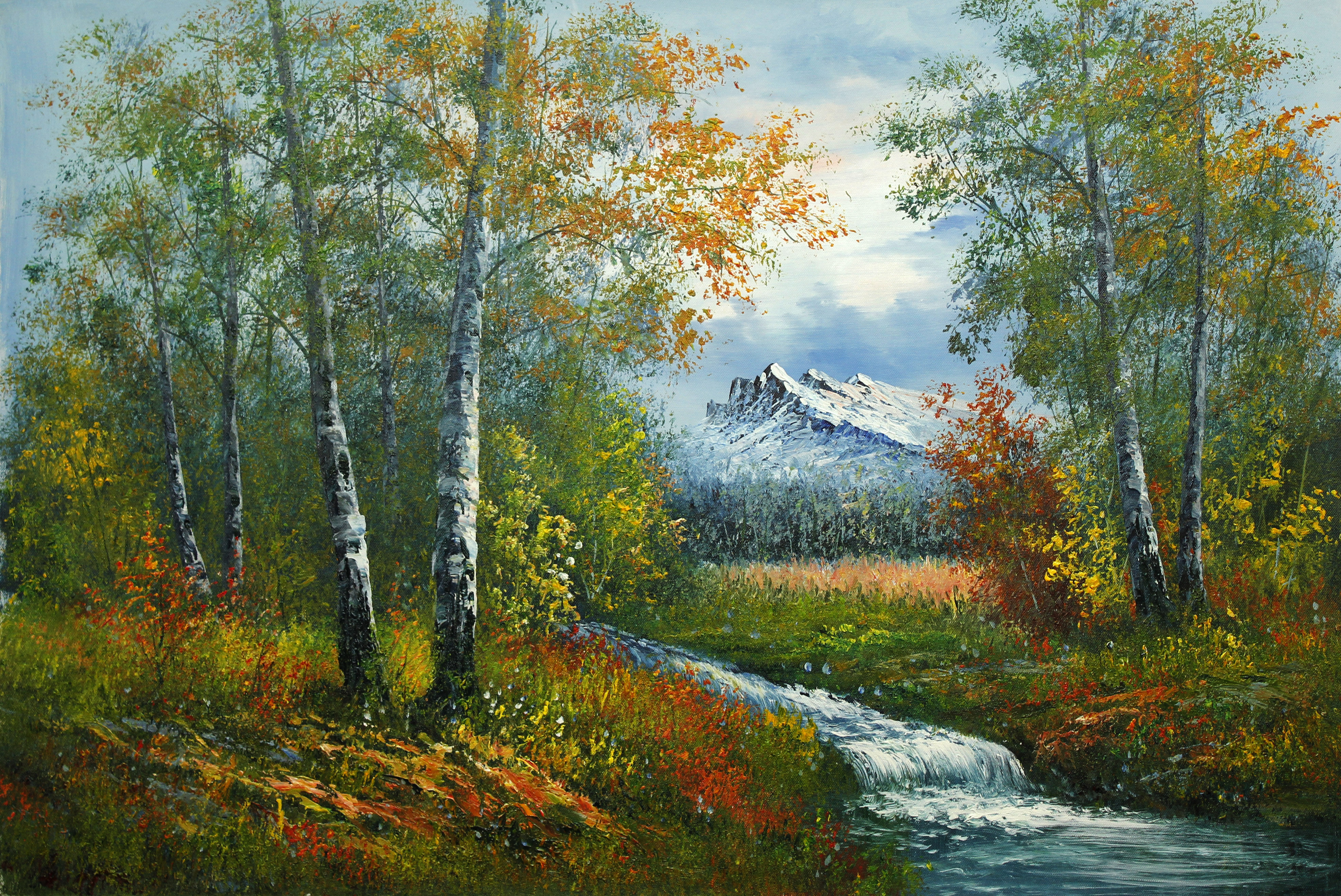 中央美院苗胜举大幅油画作品《小溪》