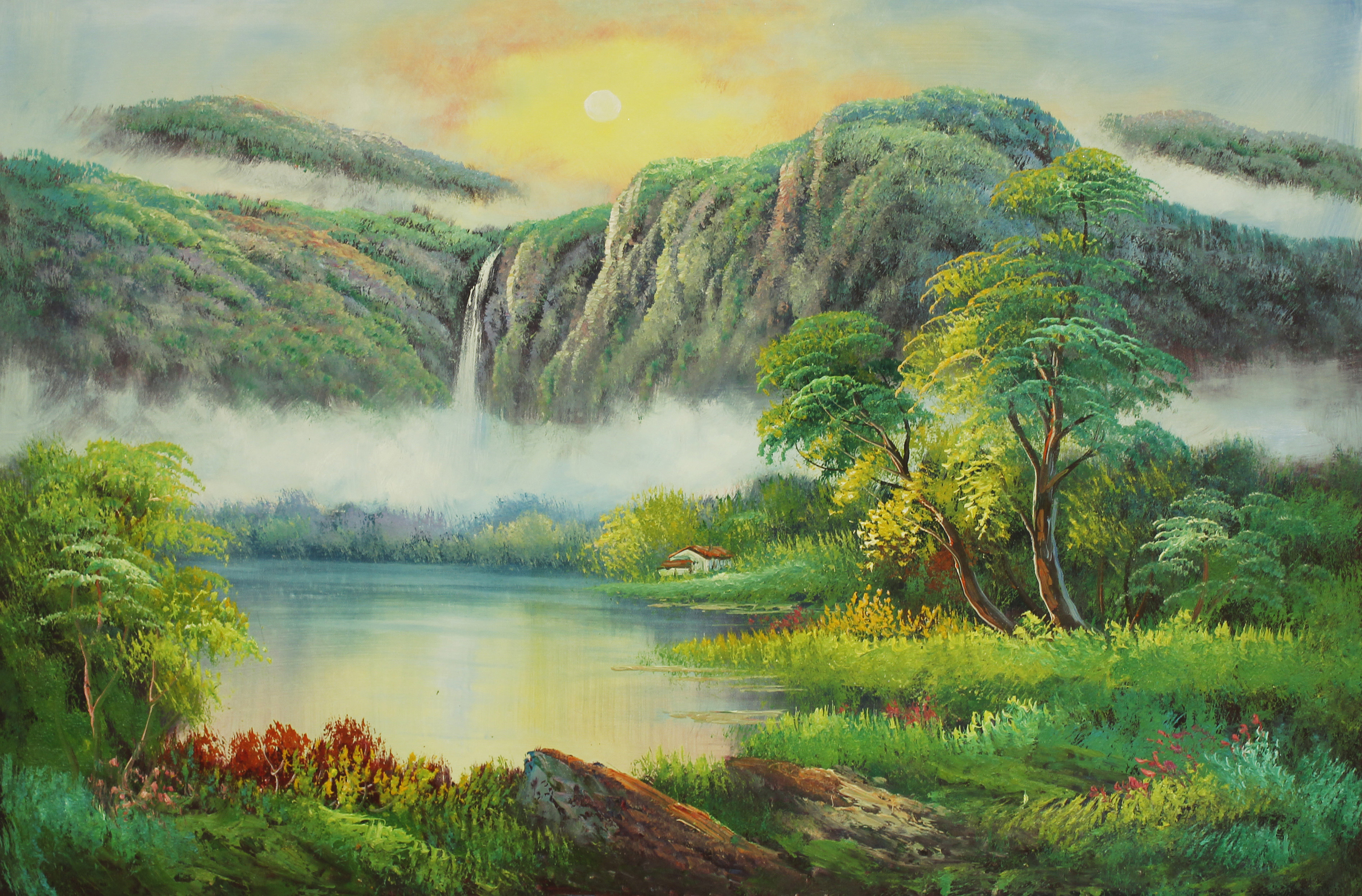 中央美院苗胜举大幅精品油画作品《旭日朝阳》