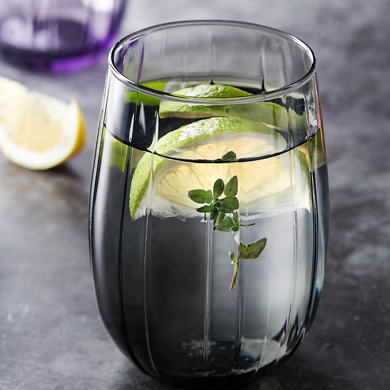 杯子玻璃杯 家用 圆形_进口彩色玻璃杯喝水杯子家用圆形大肚泡茶杯