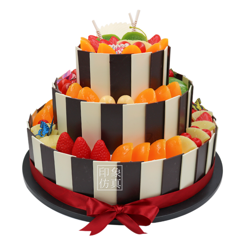 三层蛋糕模型2020新款水果网红流行生日欧式仿真水果