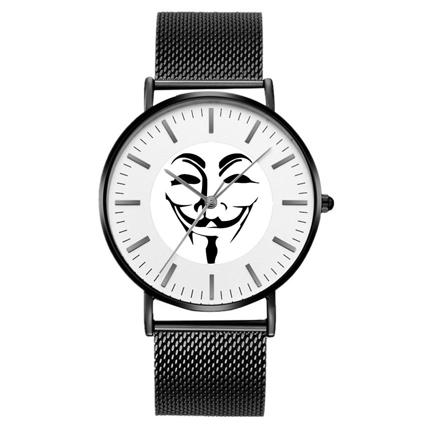 v字仇杀队笑脸面具盖伊·福克斯主题手表腕表 象征自由个性手表男