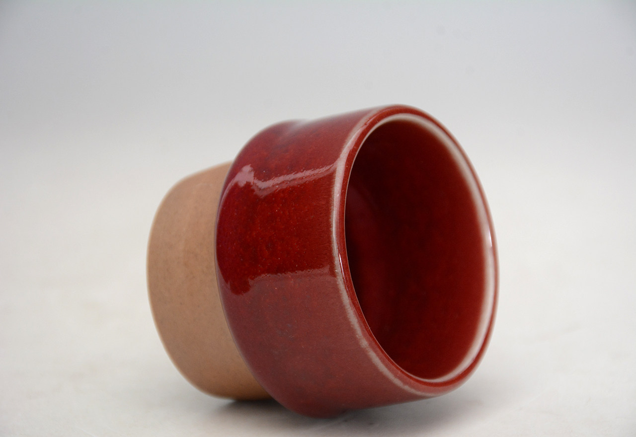 钧瓷品茗杯 鸡血红(个人款)白伟峰 河南省工艺美术大师
