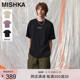 MISHKA2024夏季新品美式宽松休闲潮流字母简约重磅圆领短袖T恤男