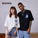 MISHKANYC美式潮牌复古夏季短袖T恤男士女士圆领宽松显瘦打底纯棉