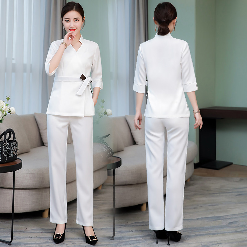 美容院工作服2020新款spa春夏美容师服装女套装医疗护士装