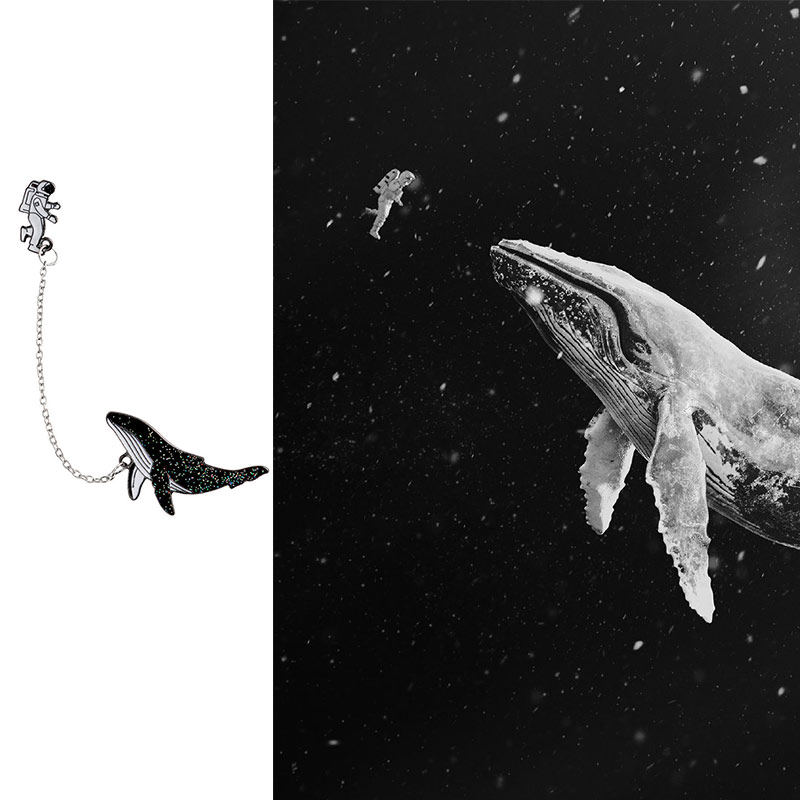 exo周边 饰品_exo吴世勋宇航员迈克尔和鲸鱼alice同款胸针sing for