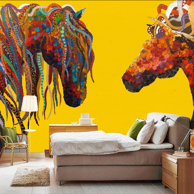 斑马北欧风格壁纸背景墙创意墙纸无纺布客厅卧室艺术欧式墙布沙发