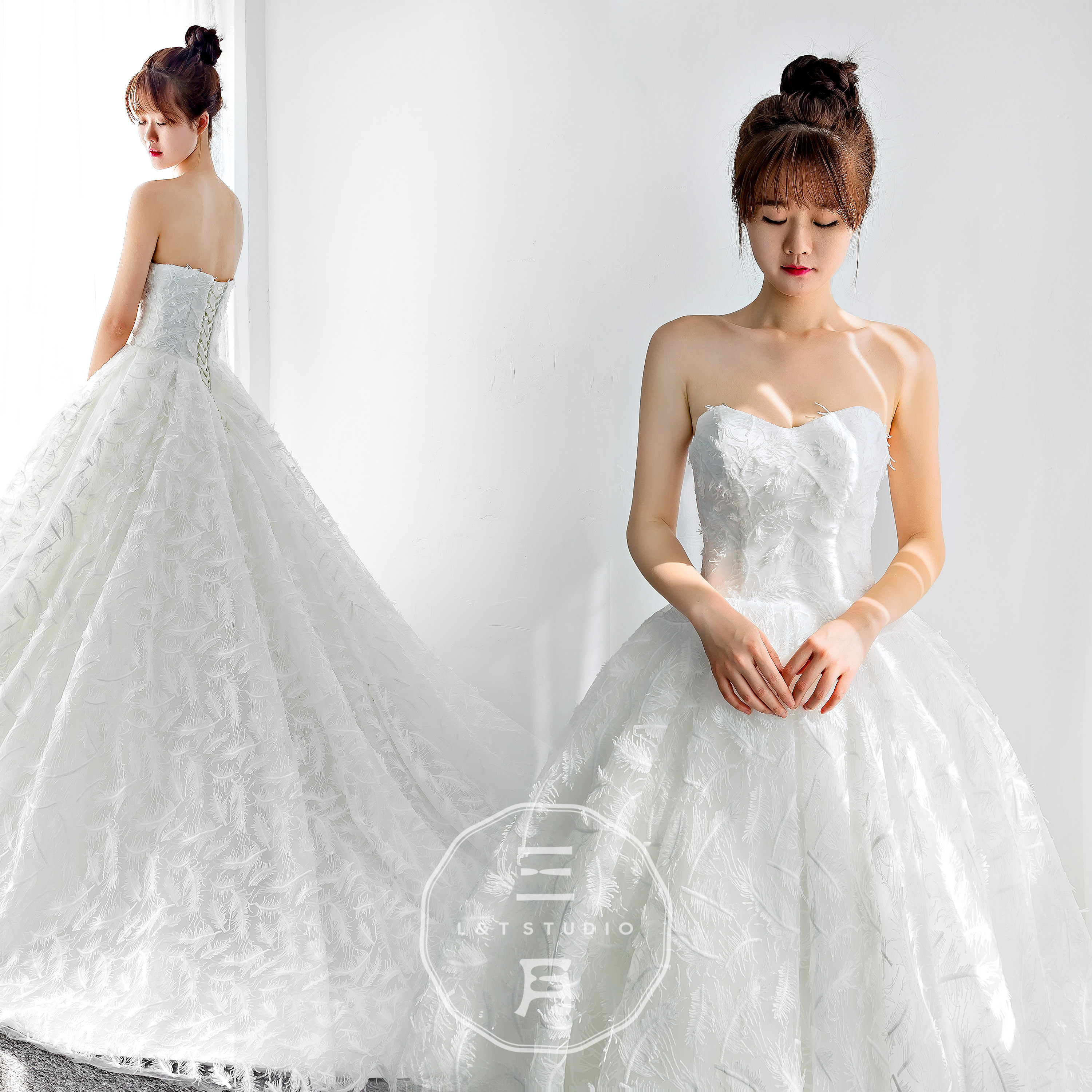 拖尾婚纱2017新款 韩式 梦幻