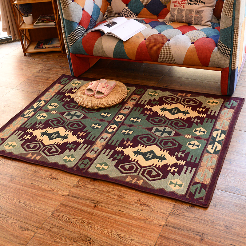 进口现代简约地毯客厅茶几垫床边家用卧室满铺北欧现代地毯长方形