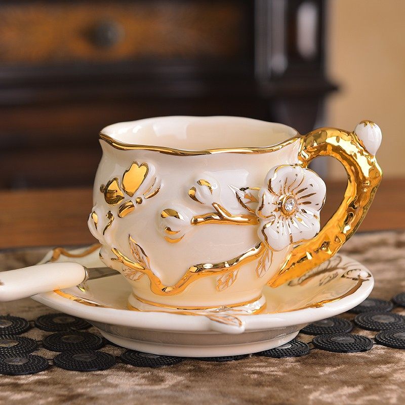 陶瓷咖啡杯欧式小奢华高档英式下午茶茶具套装杯碟家用花茶杯子