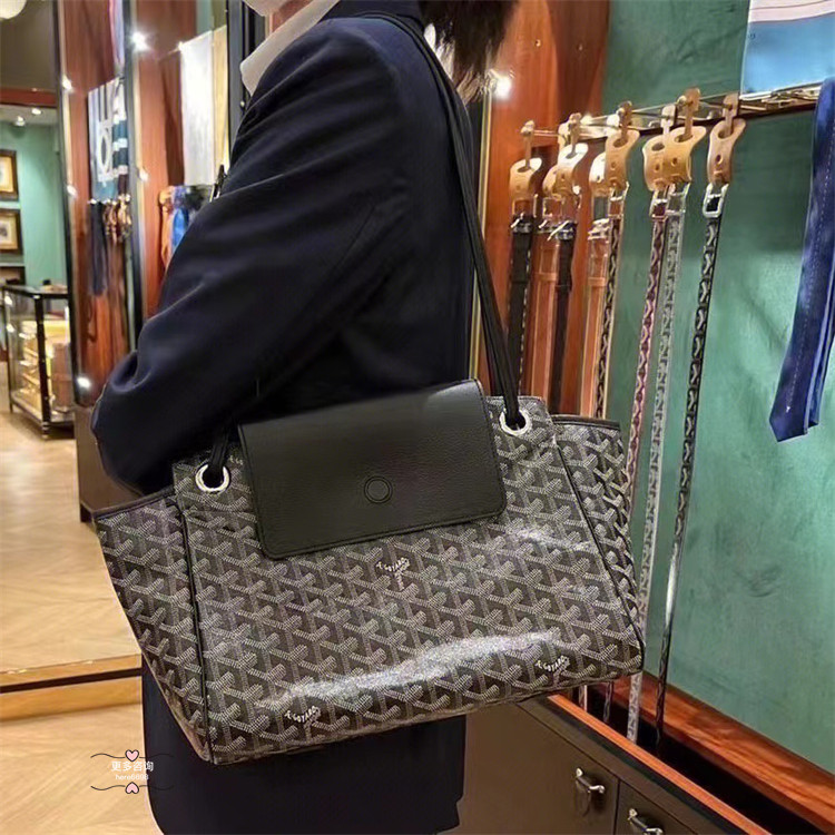 现货goyard/戈雅 新款棕色rouette老花tote单肩手提包通勤包女包