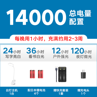 夹子灯充电台灯超长续航大容量学生宿舍护眼床头夹锂电池充插两用