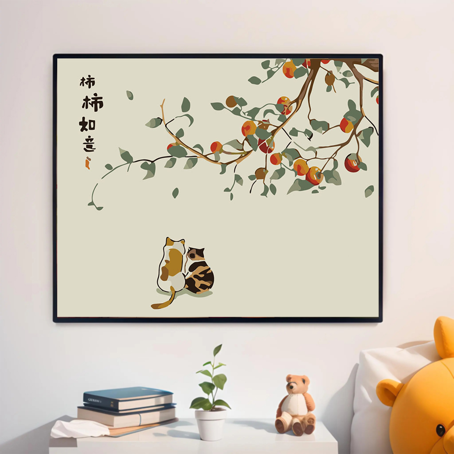 diy数字油画花朵挂画填色风景花卉手工装饰画涂色柿柿如意