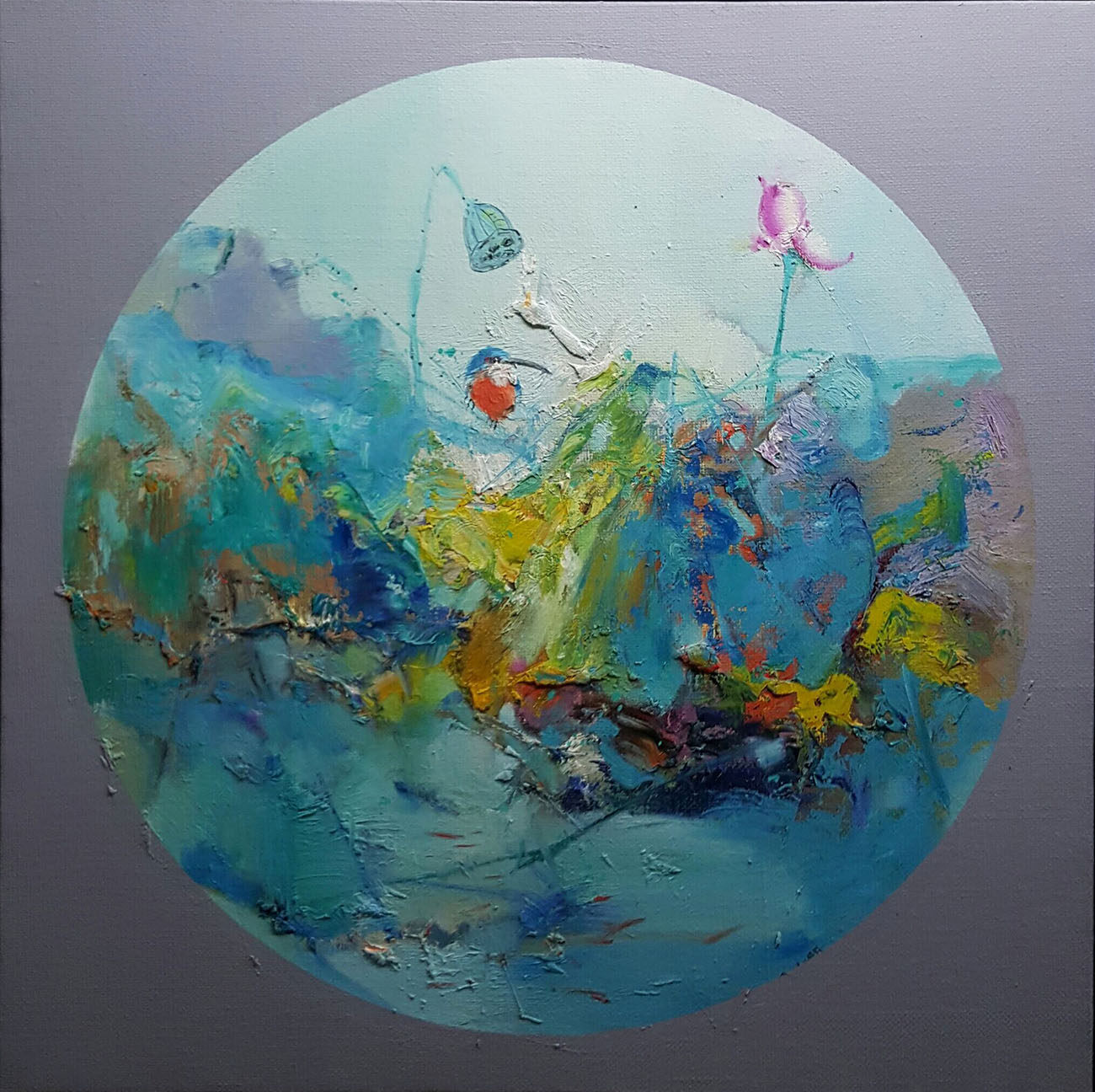 《荷塘物语》余燕 布面油画