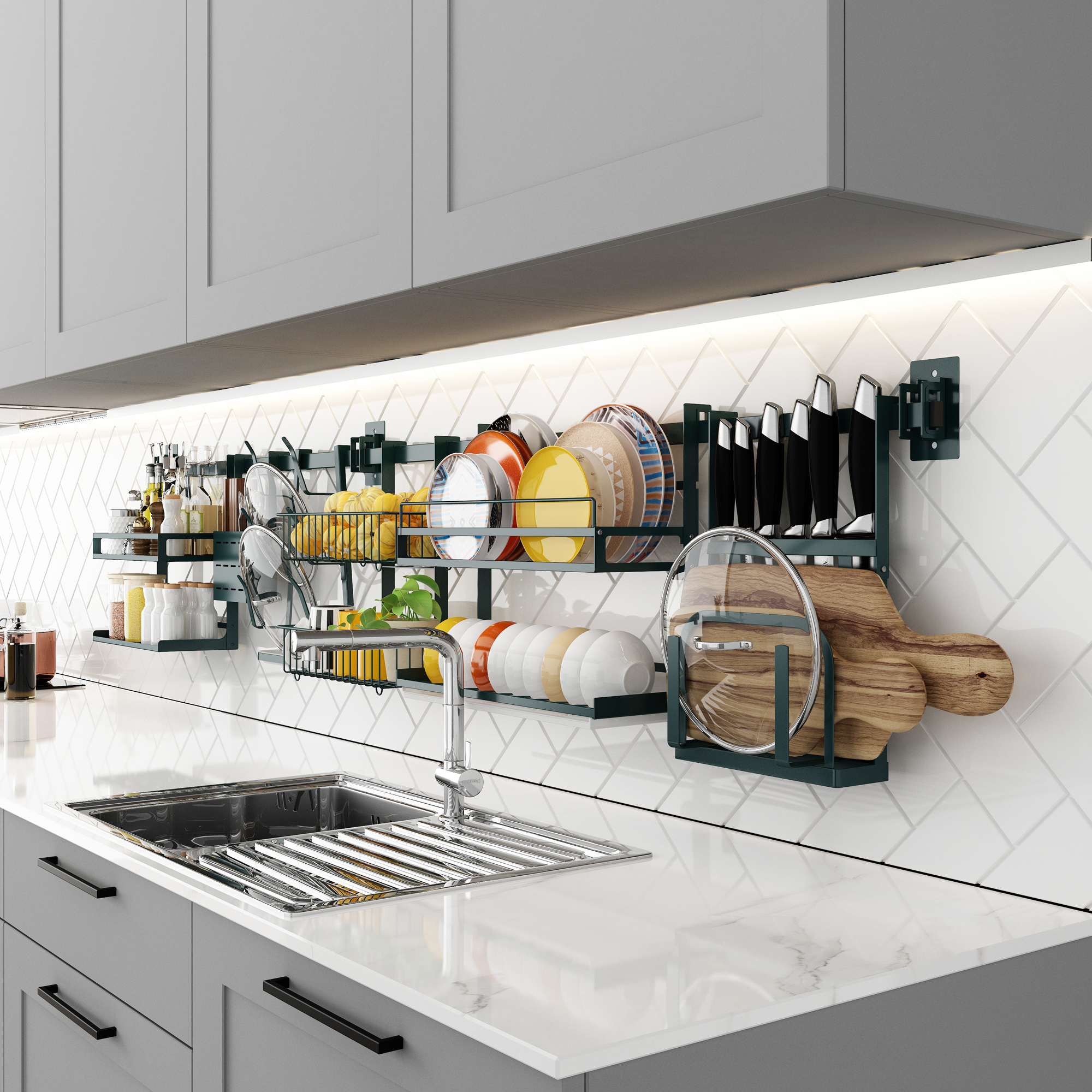 特价厨房挂上墙的置物厨收纳架